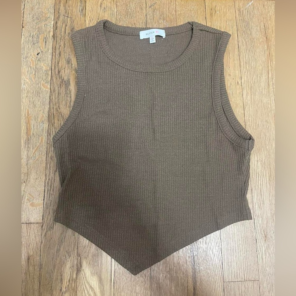 Taupe Ribbed Tank Top